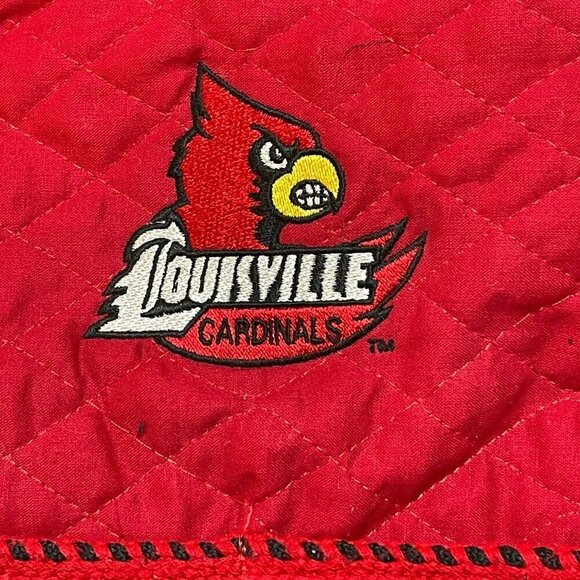 U of L Louisville Cardinals Quilted Tote Bag Red Black Shoulder Strap - Picture 4 of 5